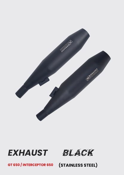 INTERCEPTOR AND GT 650 EXHAUST BLACK IN 320